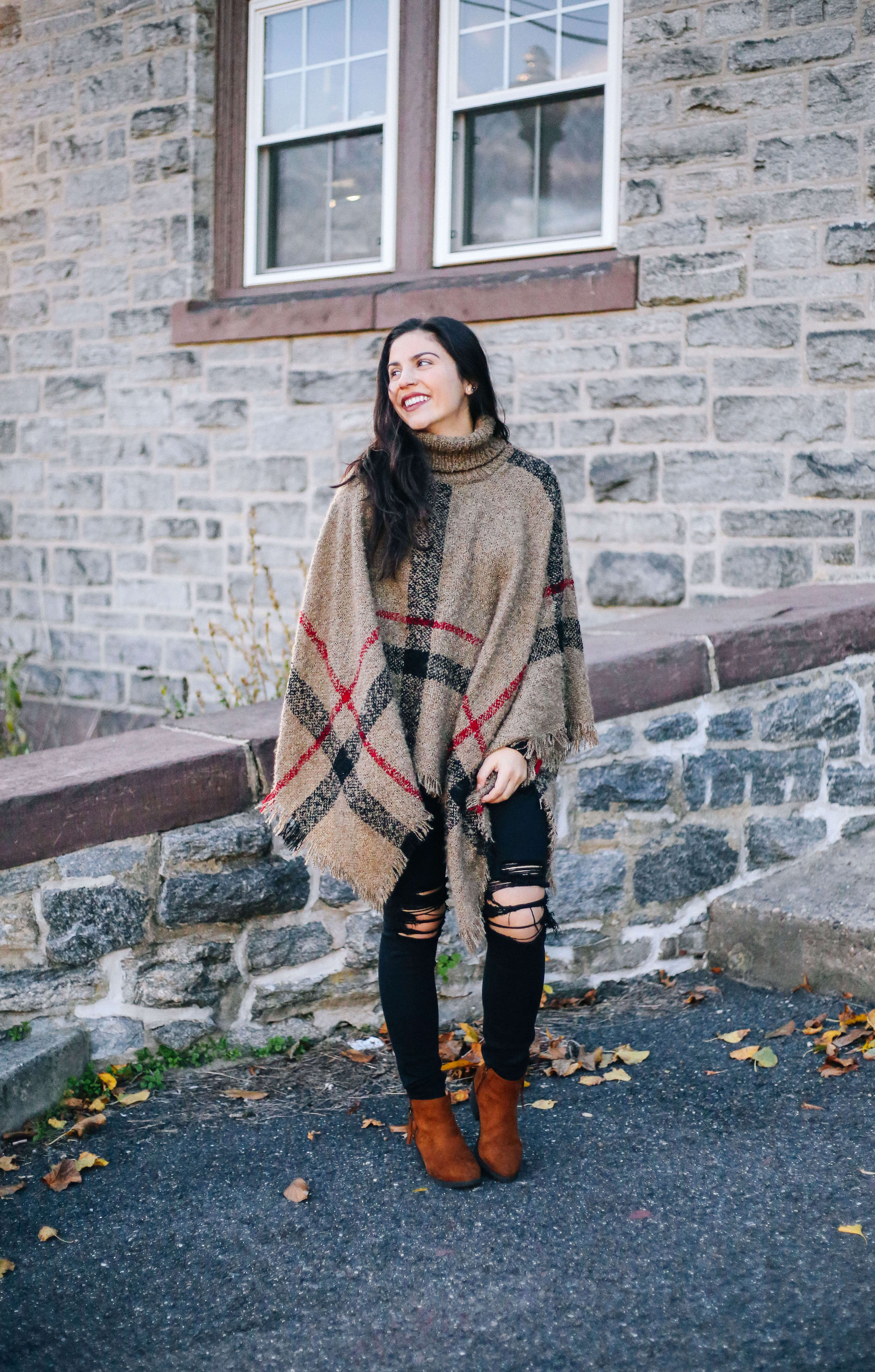 boho-poncho-ripped-black-jeans-ankle-boots-2