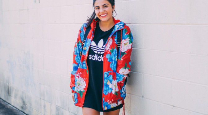 Simple adidas athleisure look for fall weather