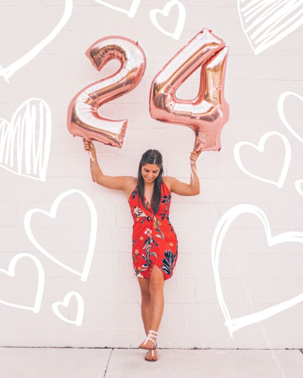 24th birthday with floral dress