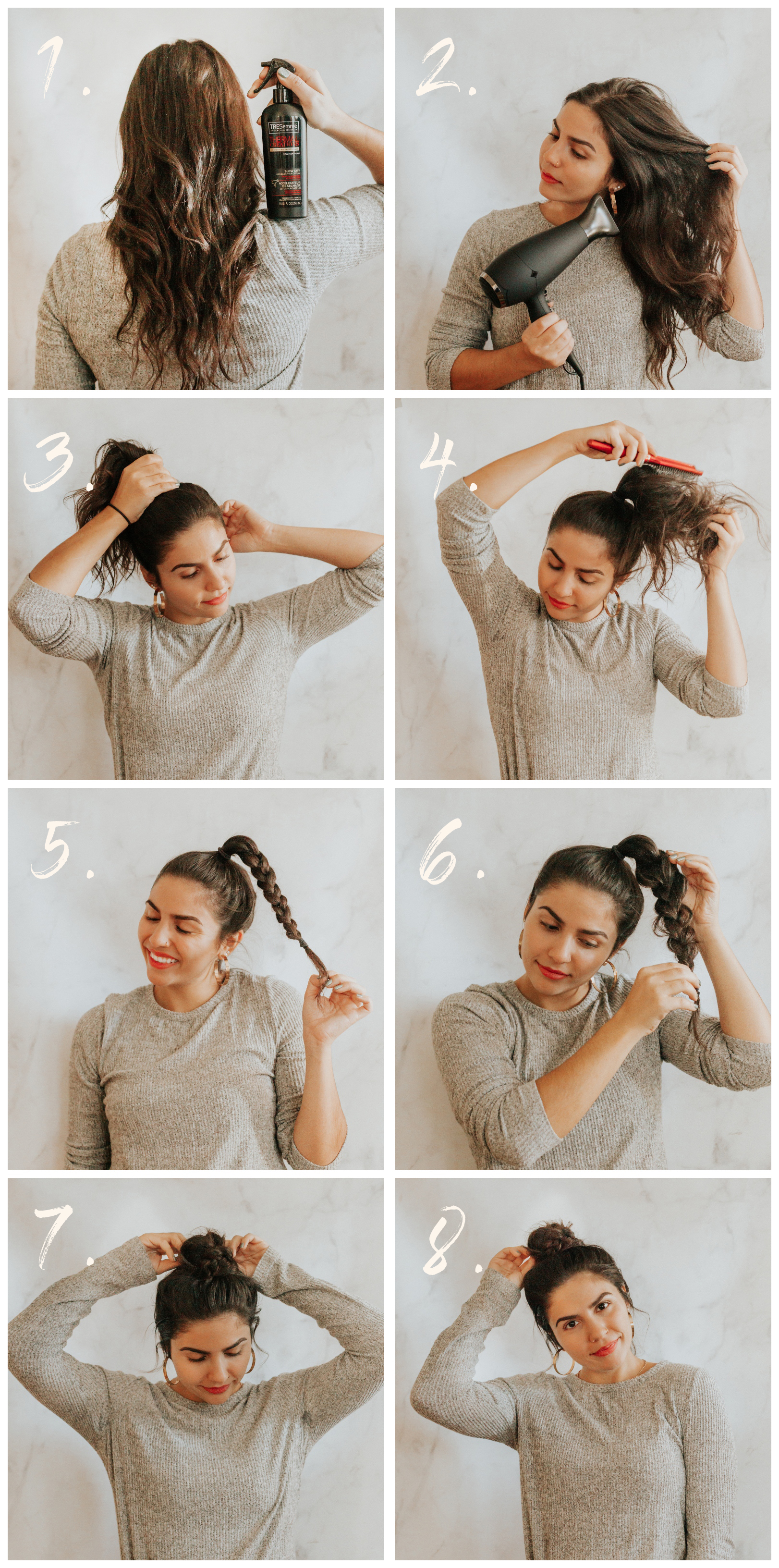 10 Minute Easy Braided Bun Turtorial