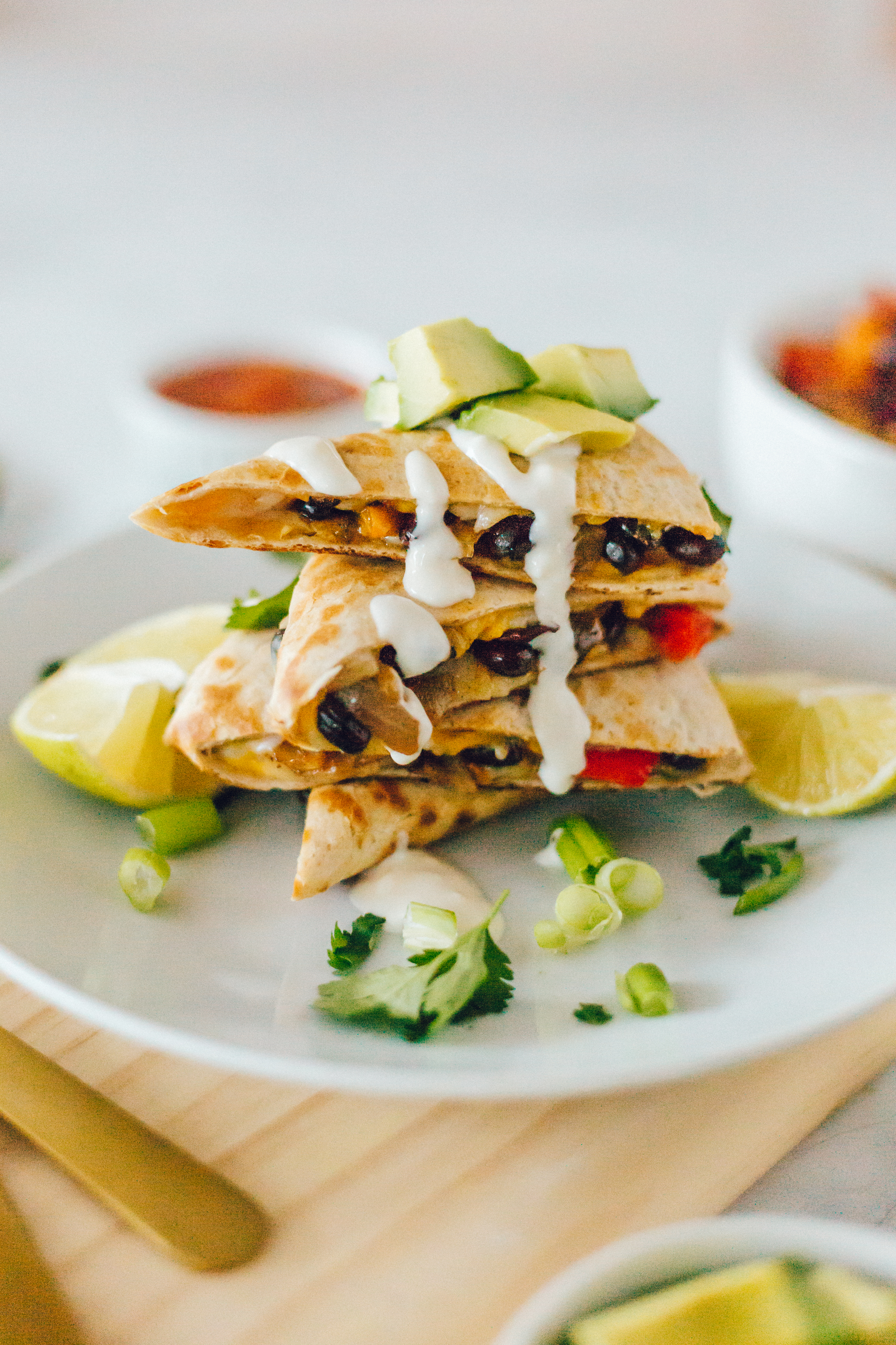 loaded veggie quesadillas