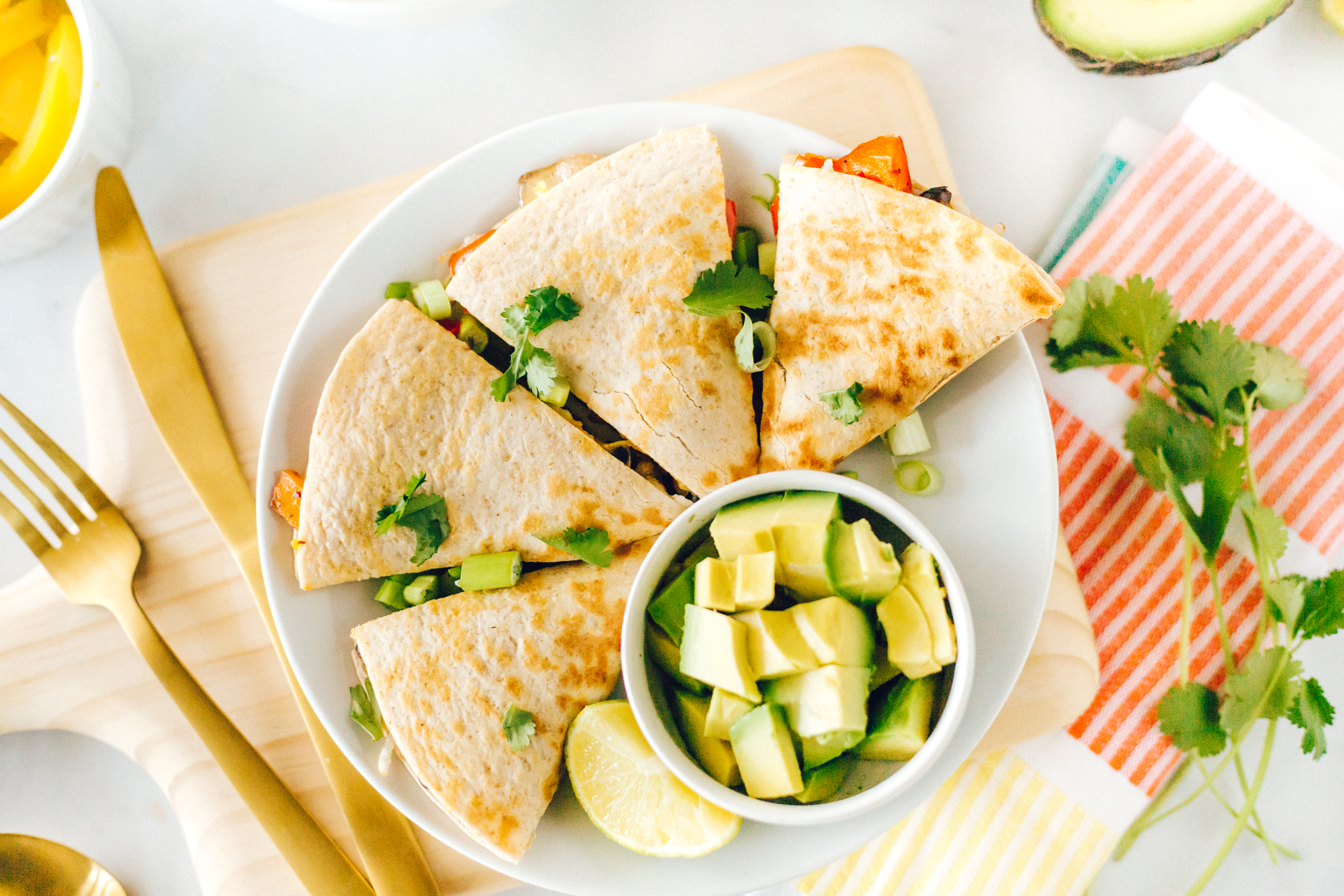 loaded veggie quesadillas