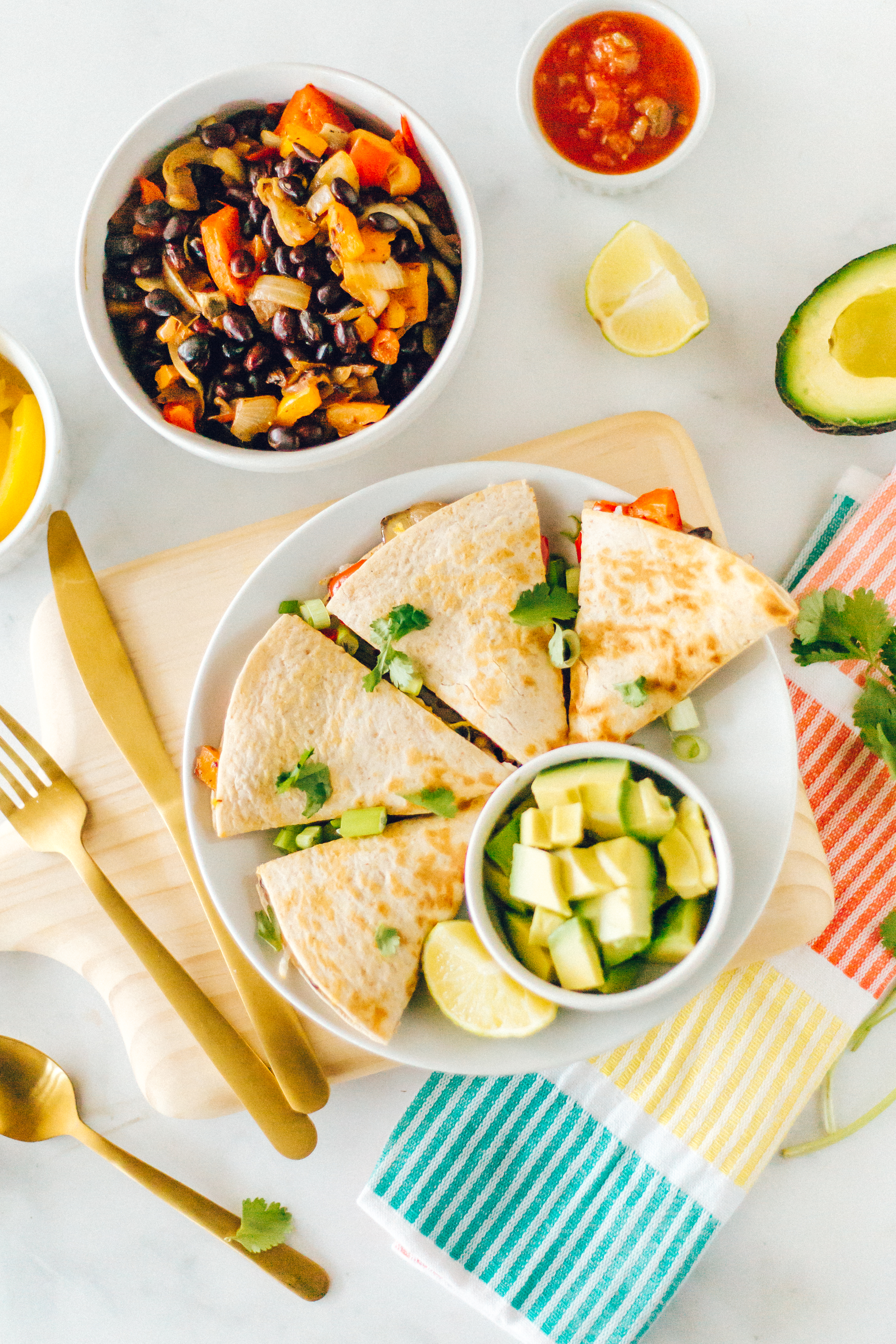 loaded veggie quesadillas