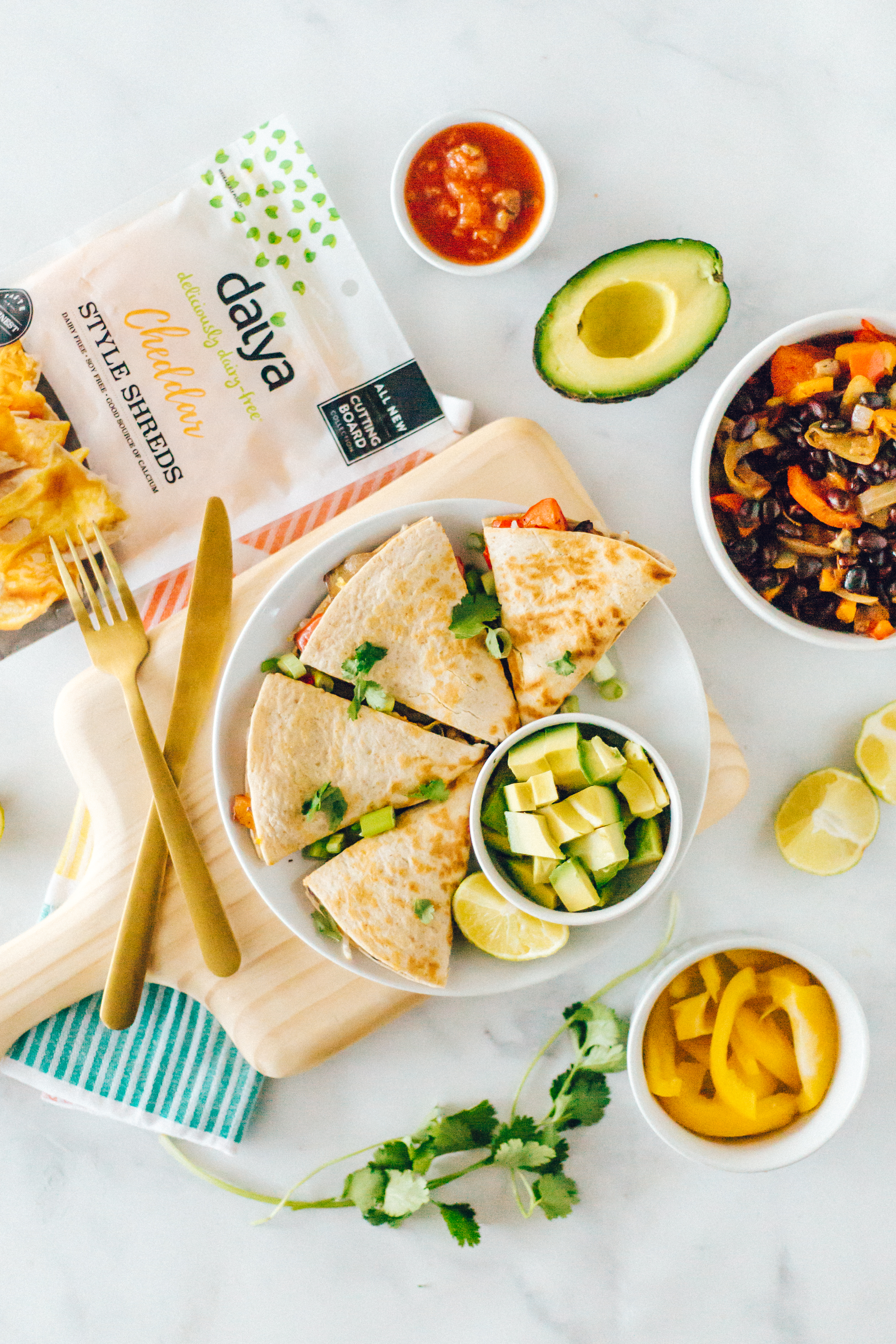 loaded veggie quesadillas