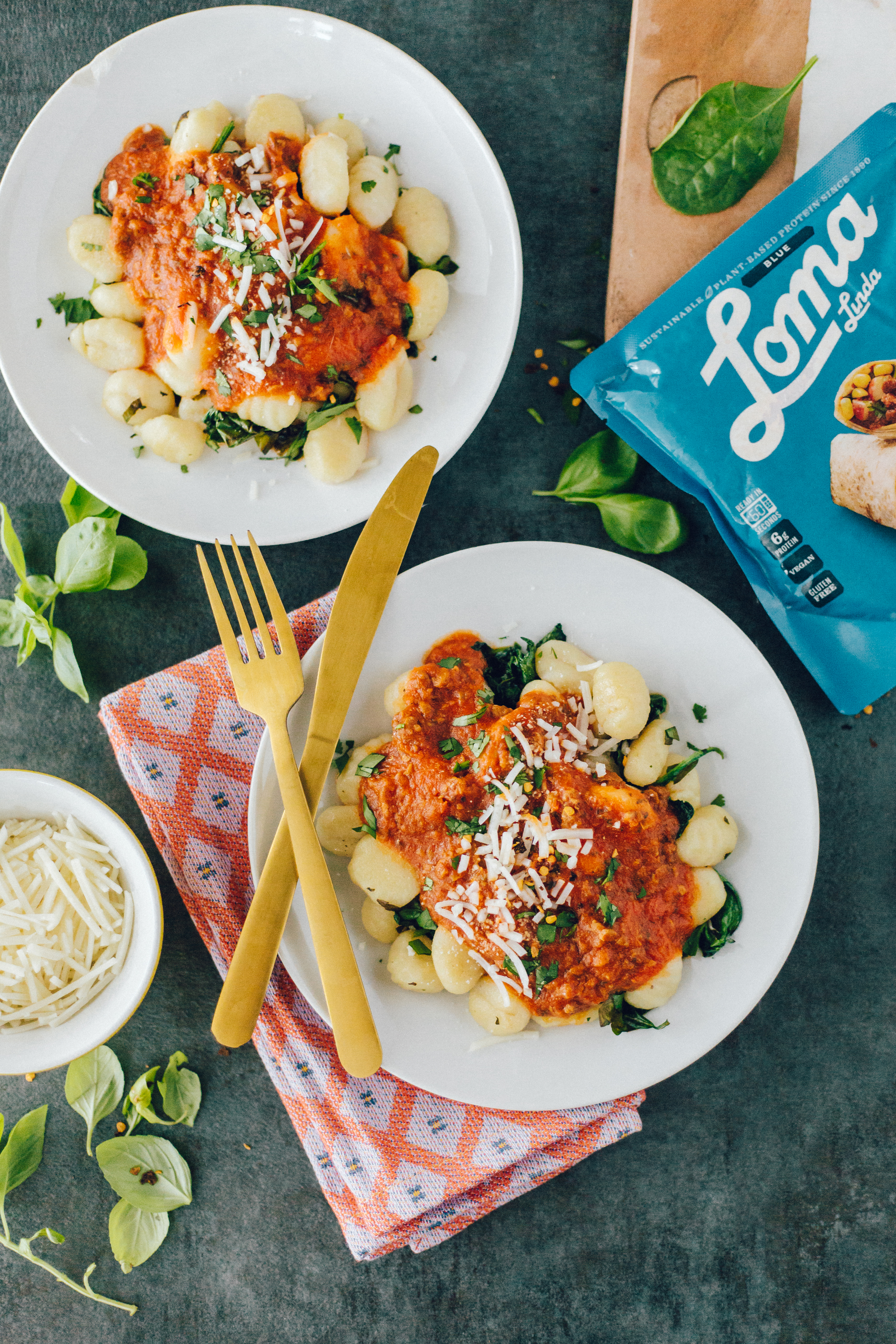 potato gnocchi with vegan chorizo sauce