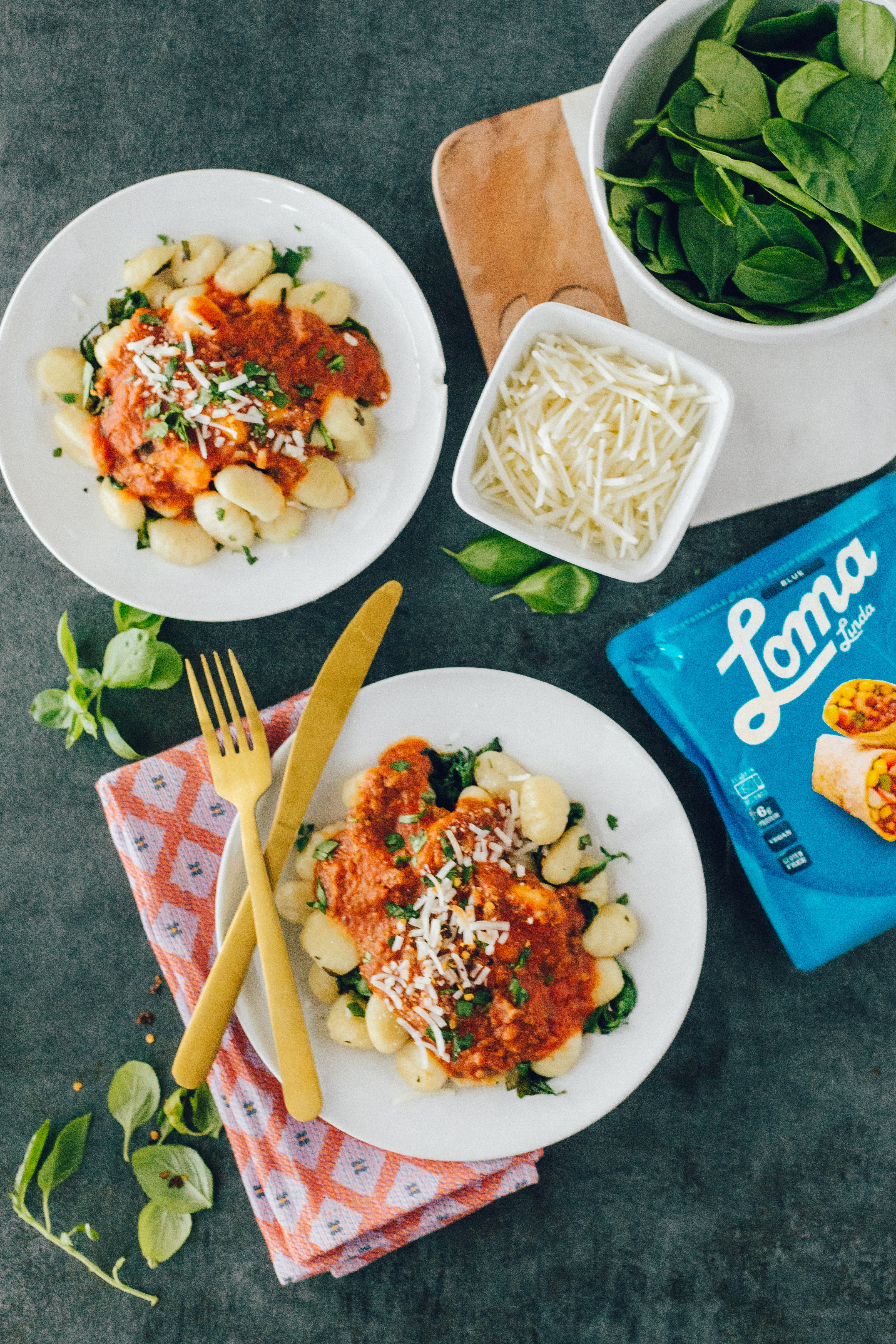 potato gnocchi with vegan chorizo sauce