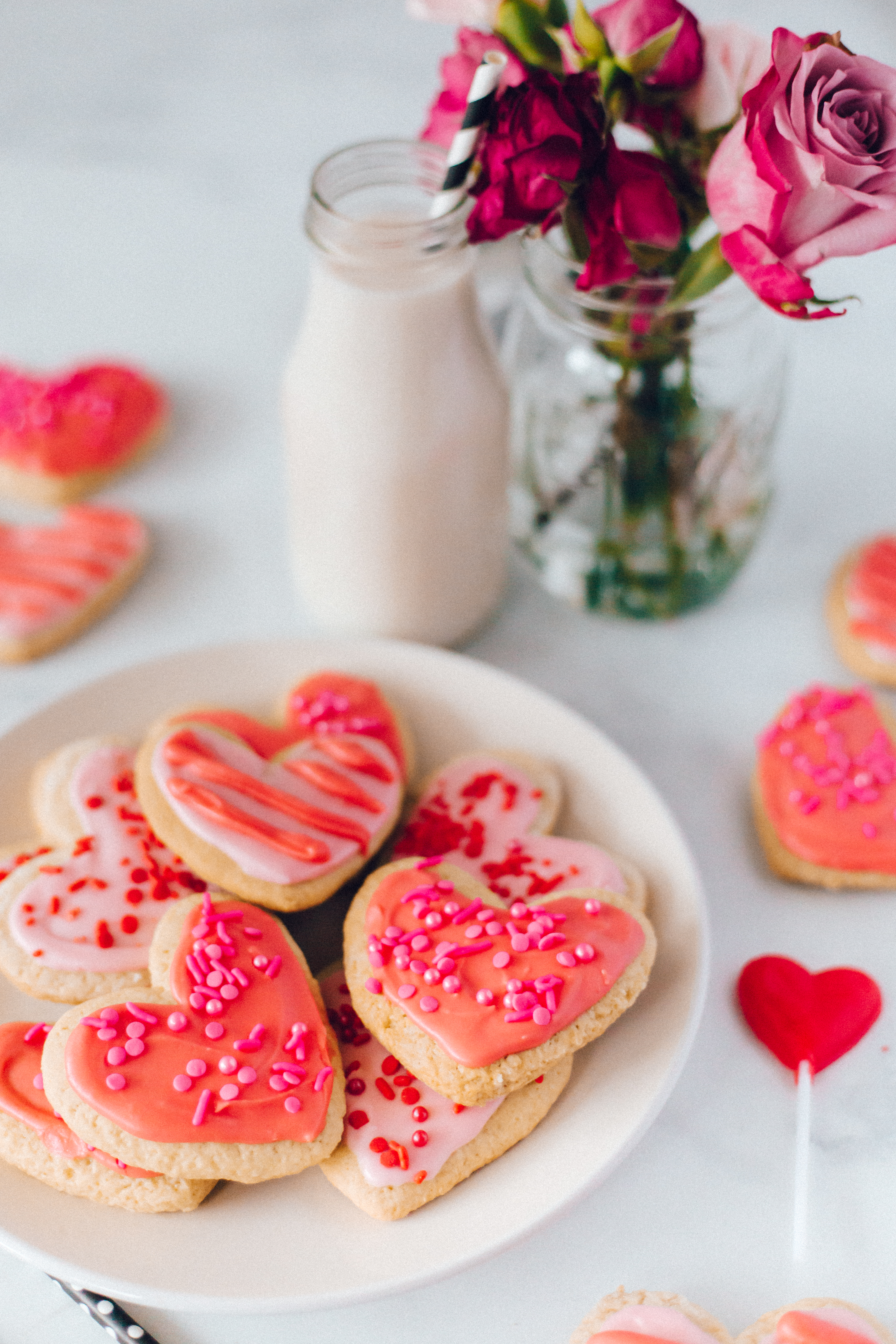 vegan valentines day sugar cookies