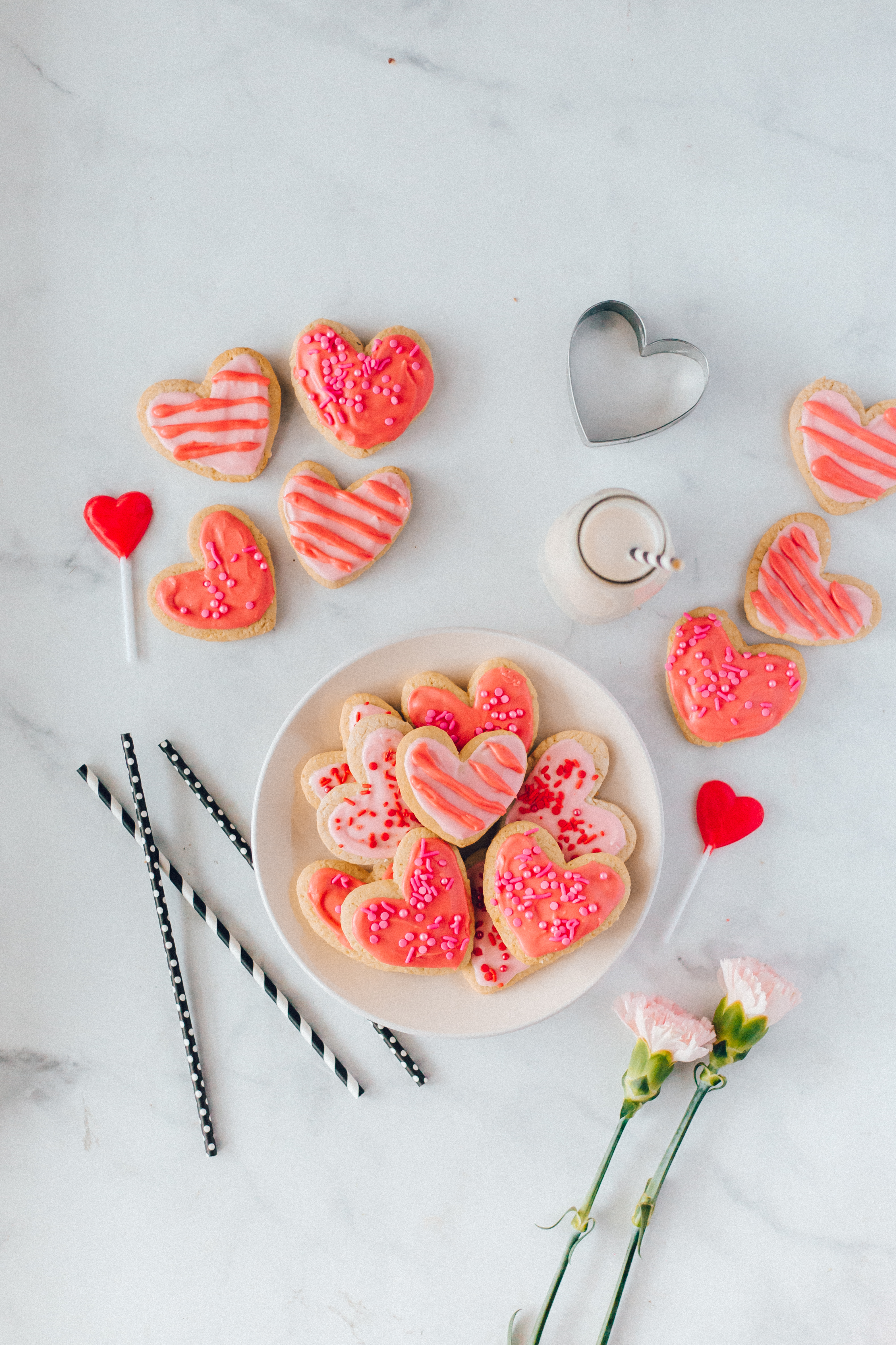 vegan valentines day sugar cookies