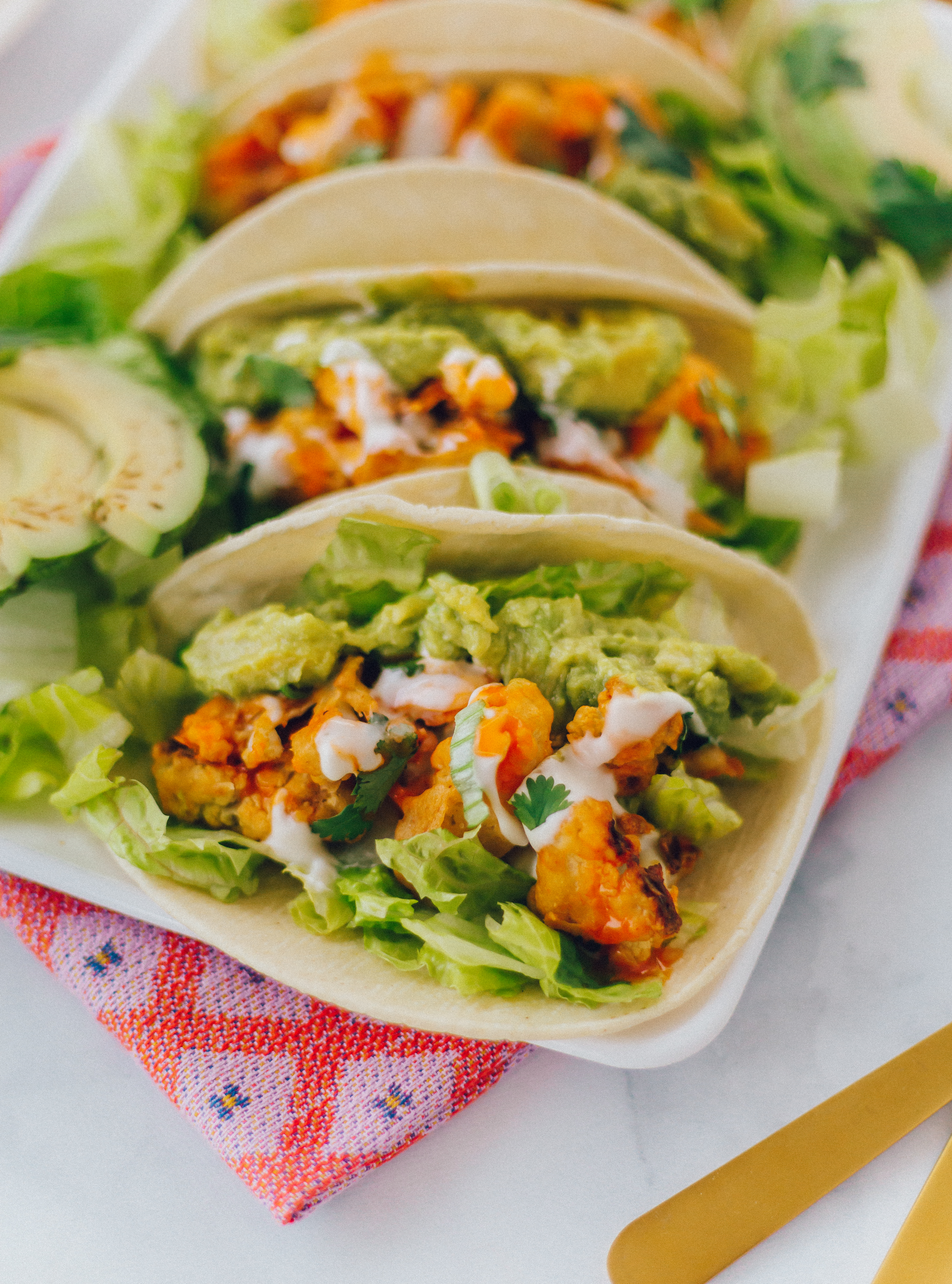 buffalo cauliflower tacos