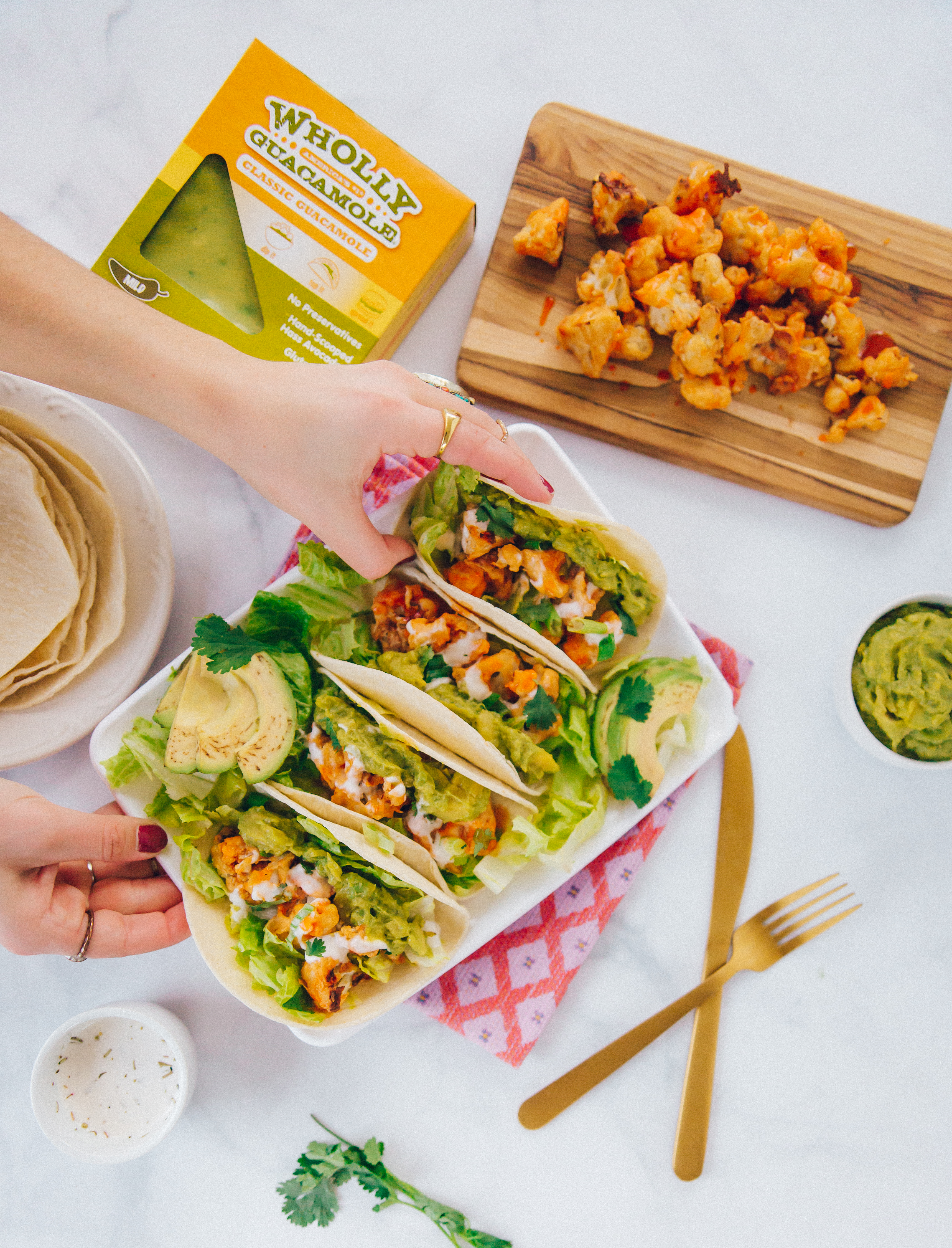 buffalo cauliflower tacos