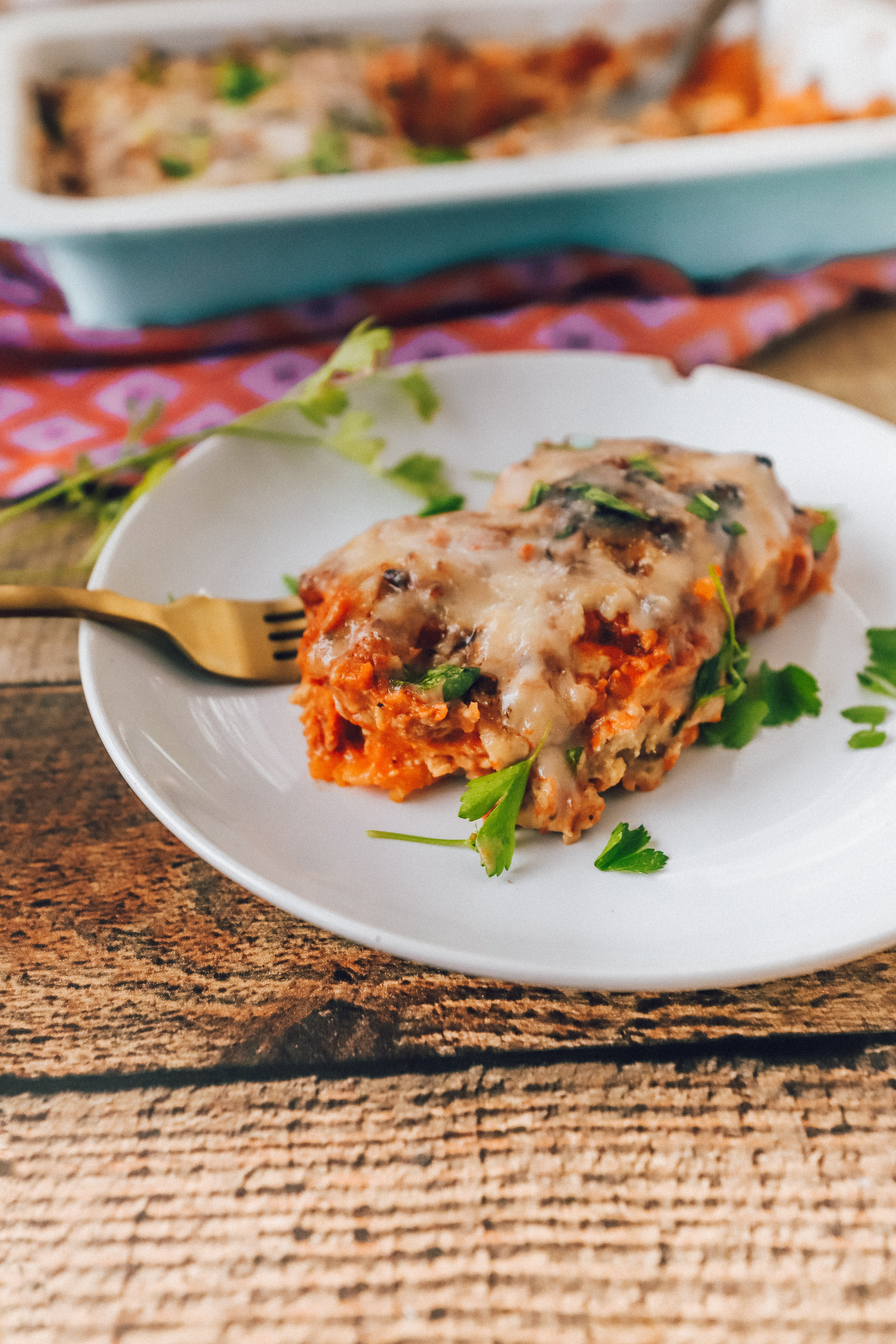 Vegan sweet potato lasagna