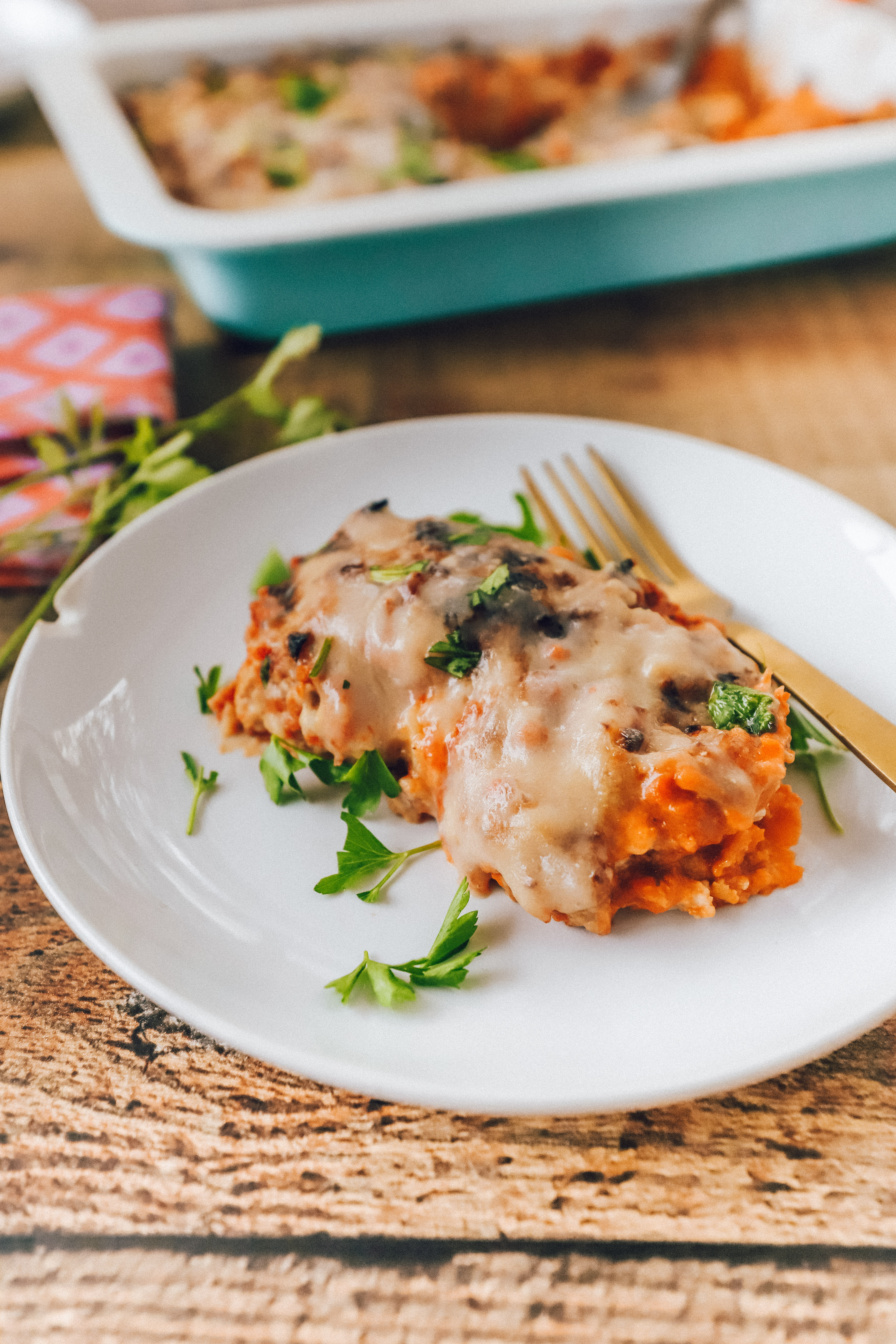 Vegan sweet potato lasagna